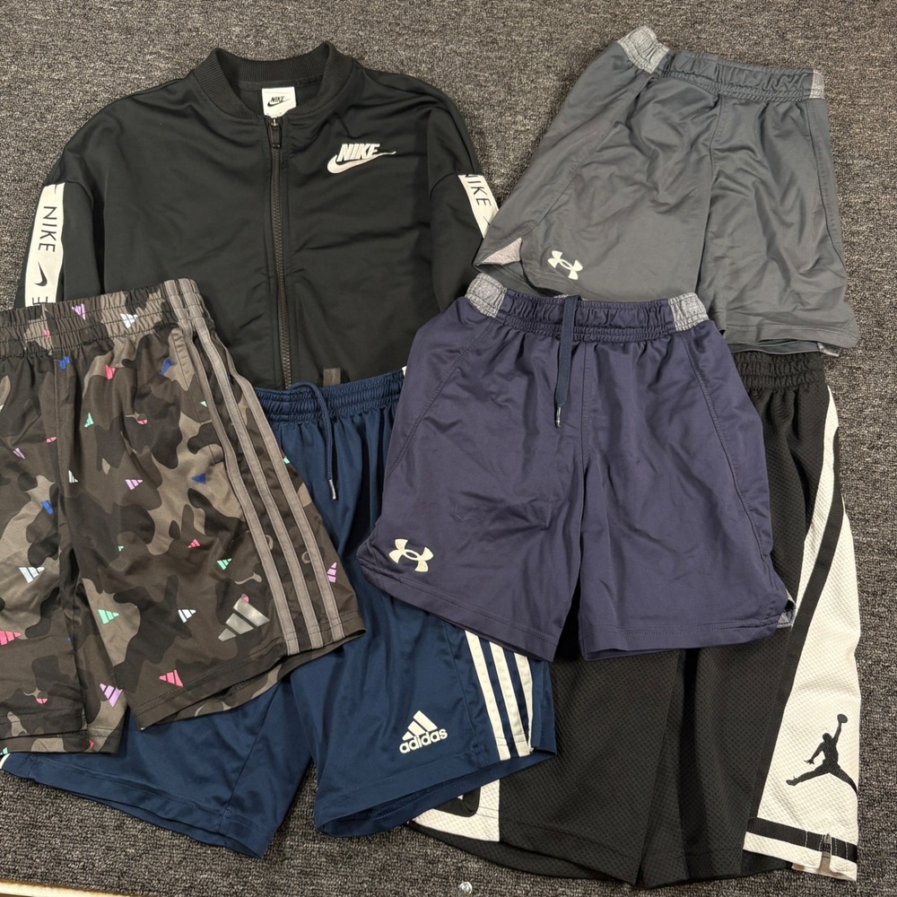 Kids Branded Lot (6) Nike Jordan Adidas Under Armour Athletic Bundle Boys Active